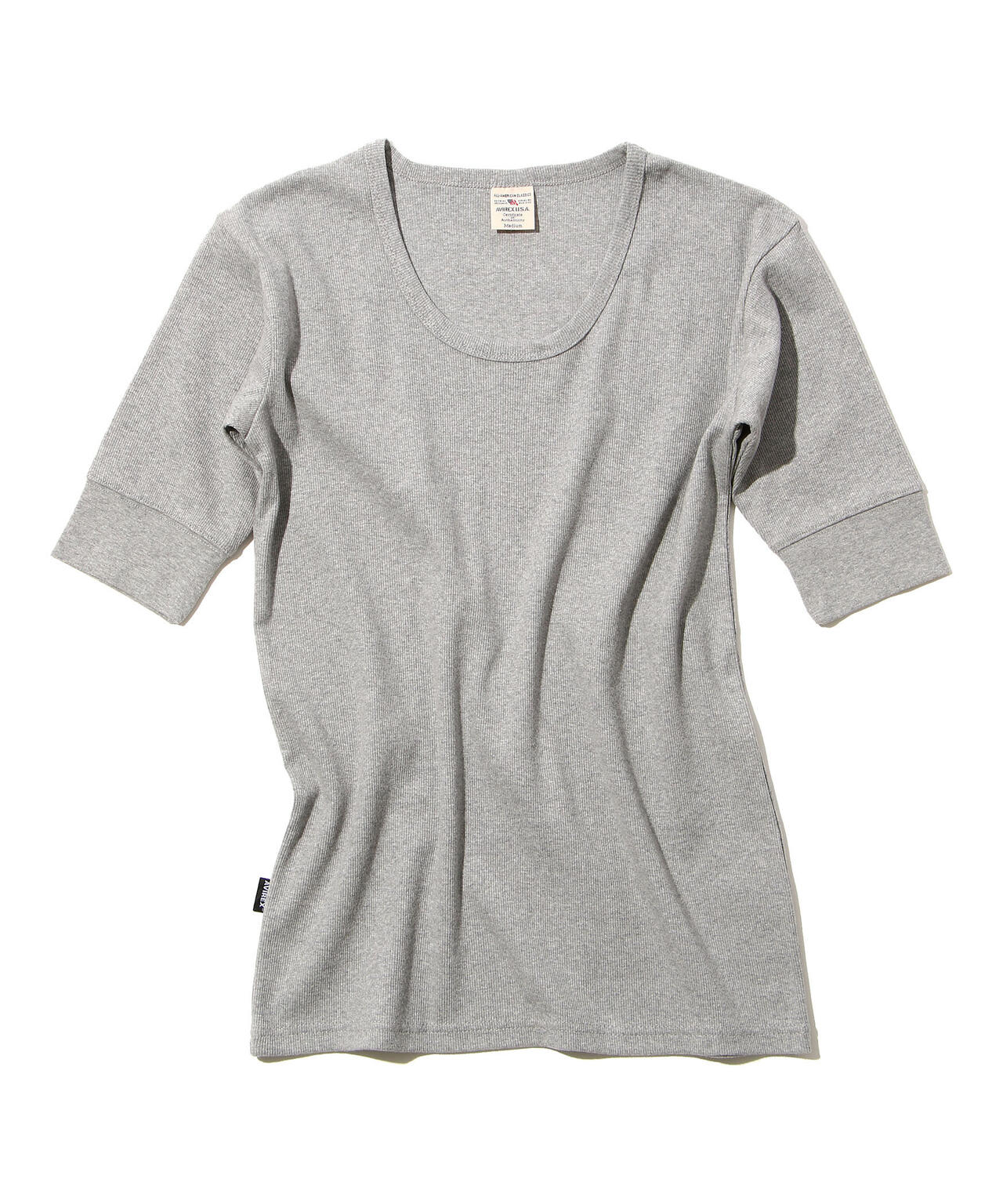 《DAILY/デイリー》HALF SLEEVE U-NECK T-SHIRT/デイリー 五分袖 Uネック Tシャツ/AVIREX