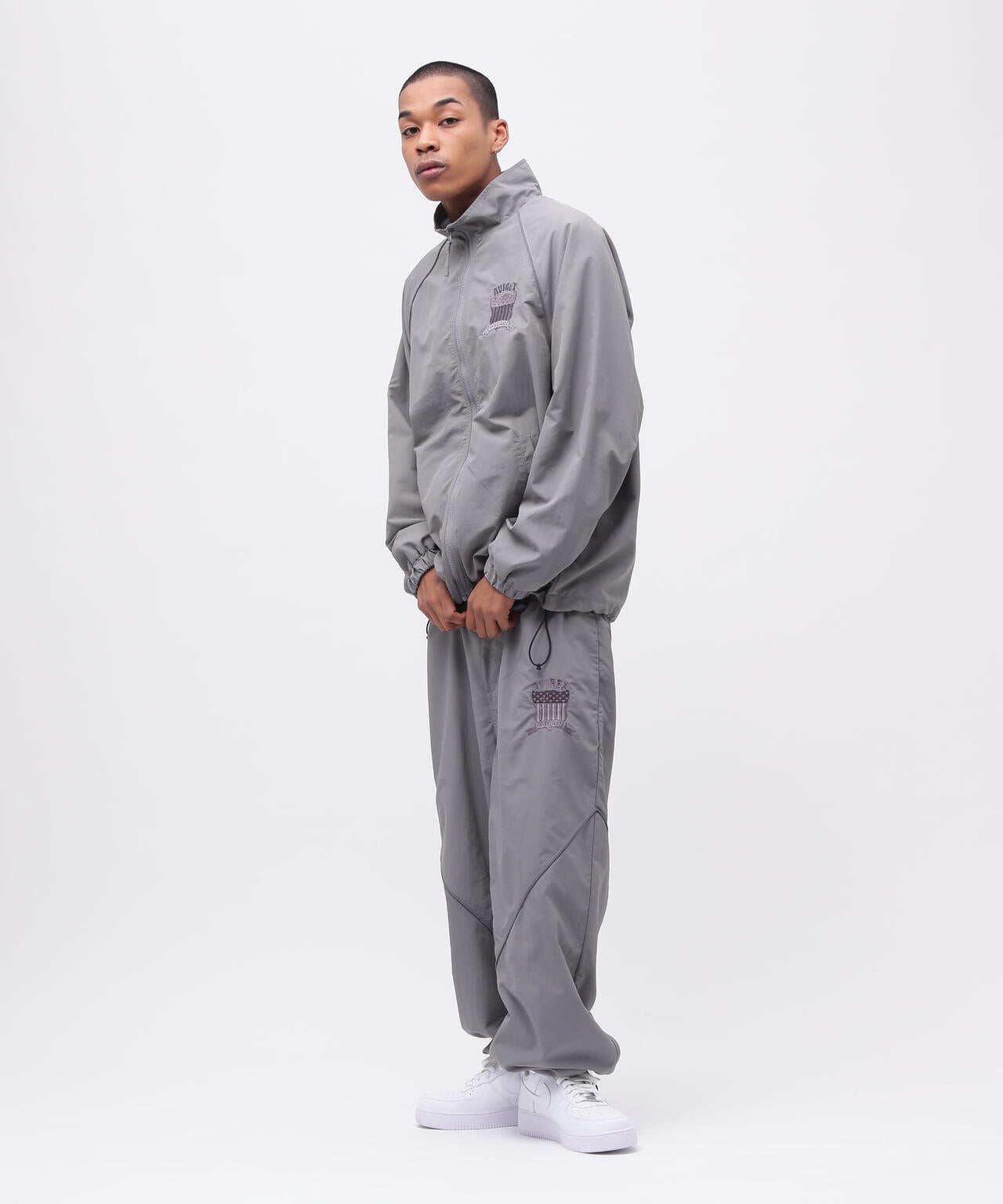 アビレックス　ナイロンパンツ　グレー　XL NYLON PIPING PANTS / ナイロン パイピング パンツ / AVIREX