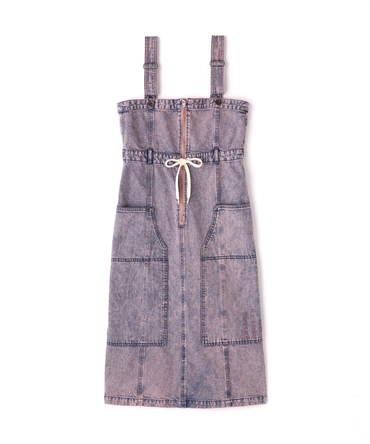 BELT PRINT DENIM JUMPER SKIRT/ベルトプリントデニムジャンパー