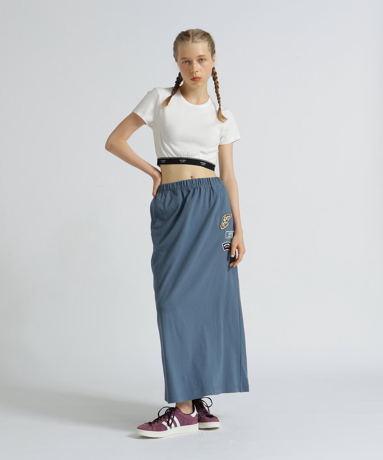 《WEB&DEPOT限定》JERSEY SKIRT PATCHED/ジャージ スカート パッチ