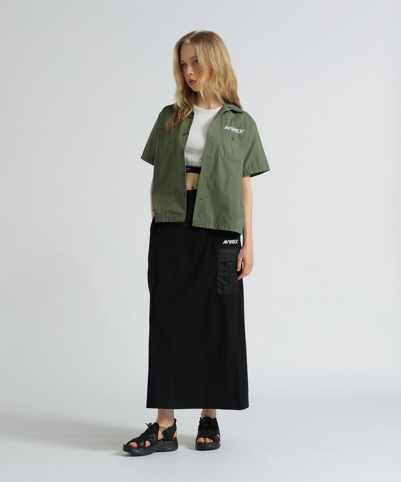 WEB&DEPOT限定》JERSEY CARGO SKIRT/ジャージ カーゴスカート