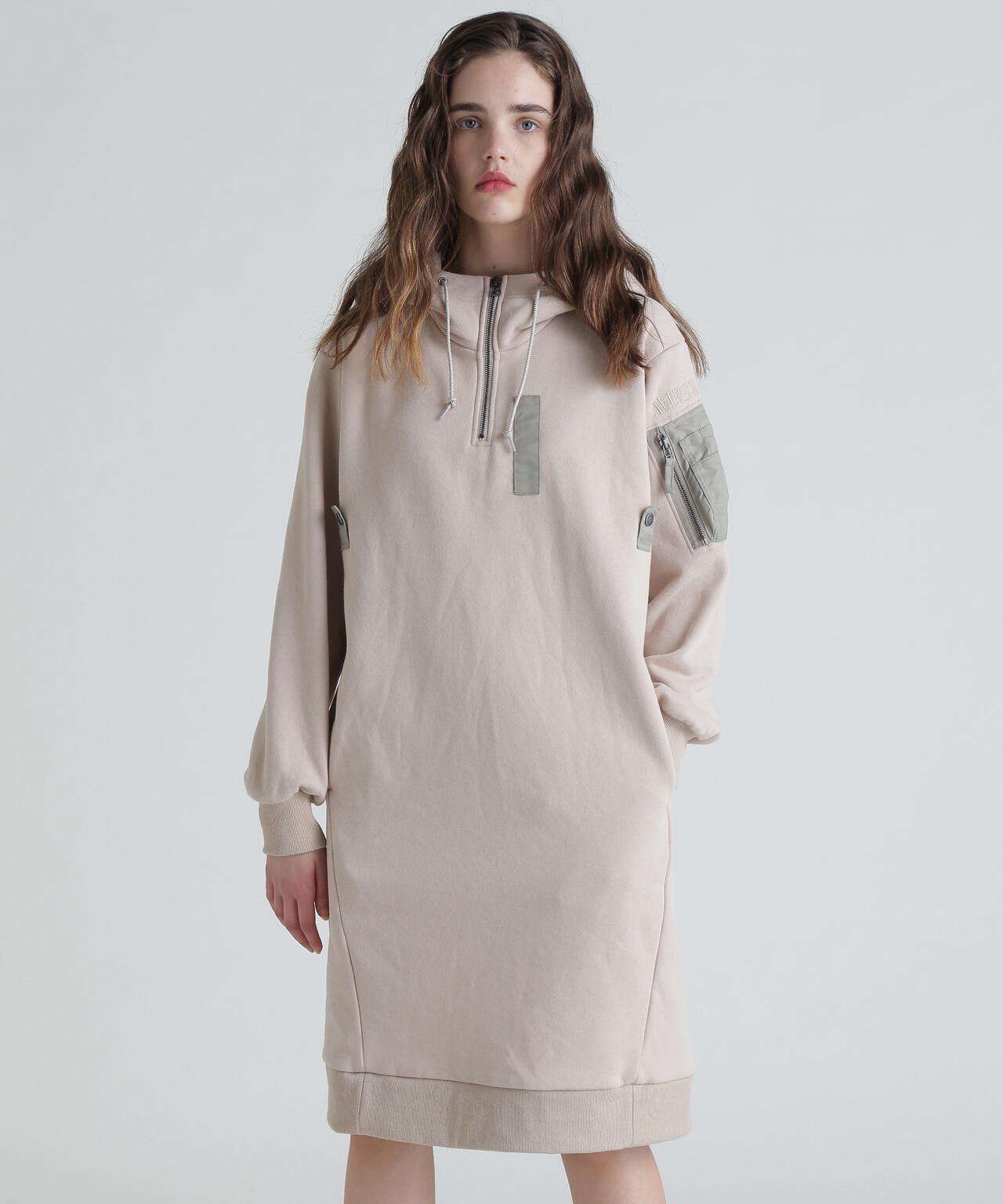 HOODIE NYLON MILITARY ONEPIECE/フーディーナイロン ミリタリー