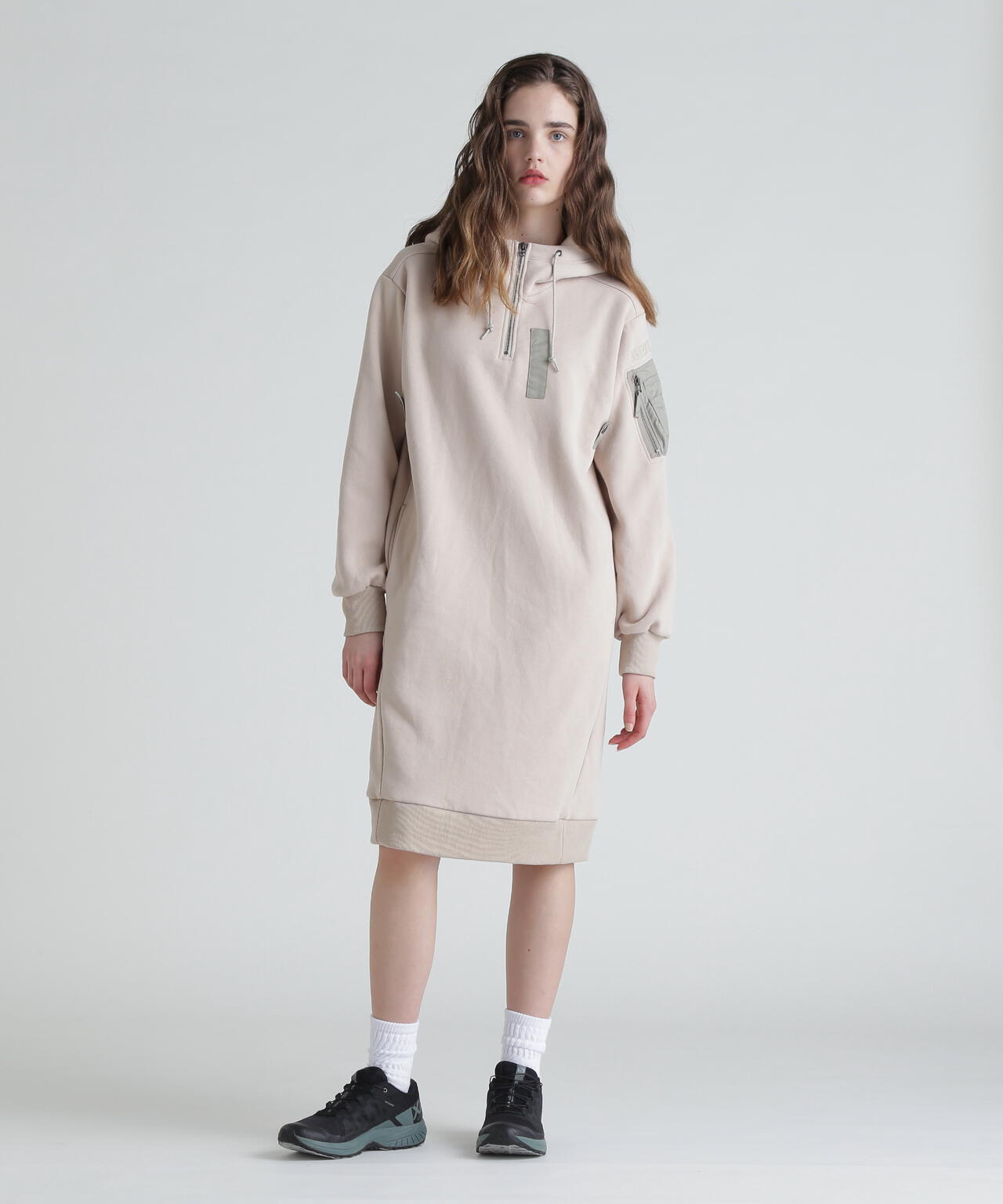 HOODIE NYLON MILITARY ONEPIECE/フーディーナイロン ミリタリー