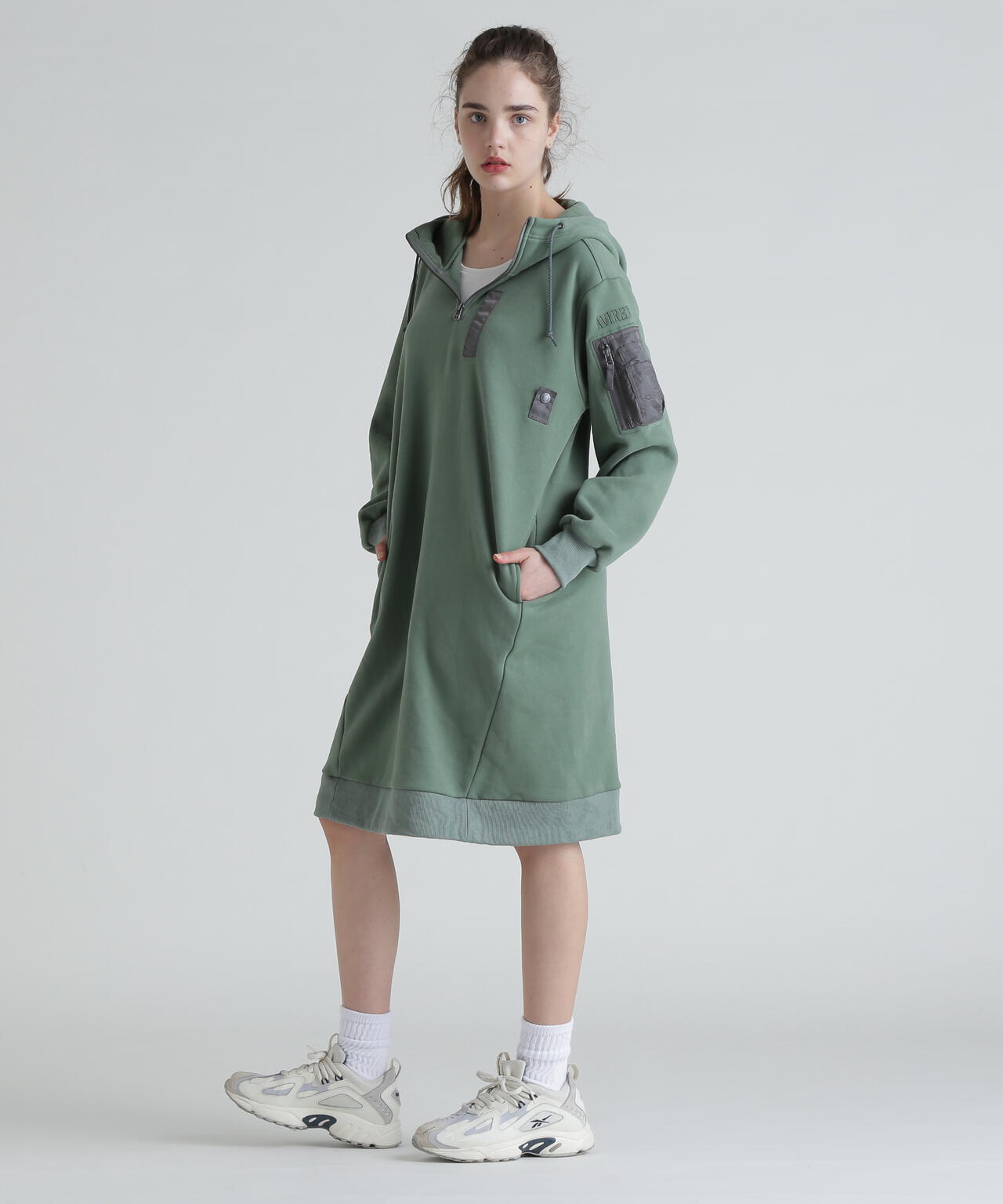 HOODIE NYLON MILITARY ONEPIECE/フーディーナイロン ミリタリー
