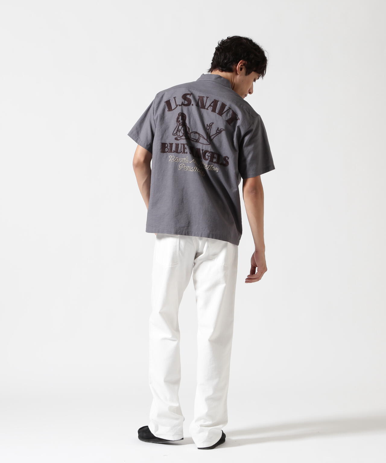 《WEB&DEPOT限定》COTTON LINEN SHIRT "BLUE ANGELS" / コットンリネンシャツ ブルーエンジェルス