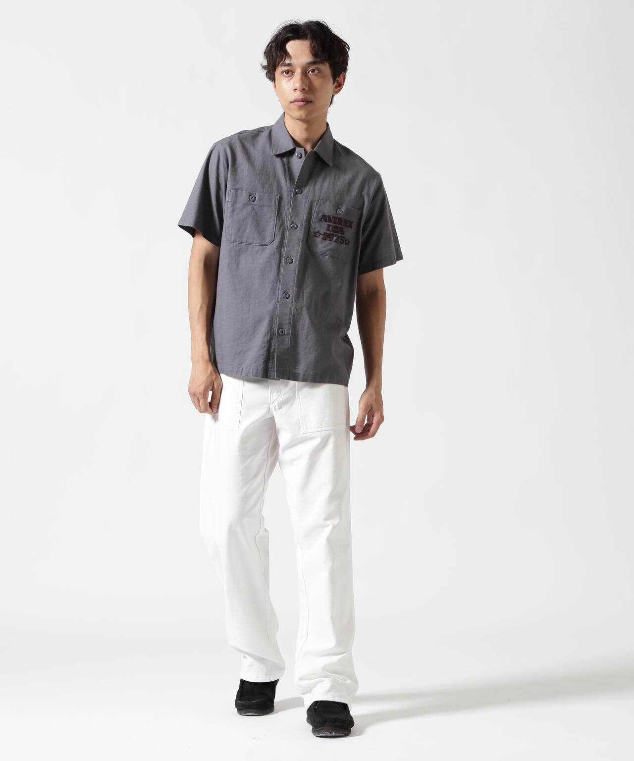 《WEB&DEPOT限定》COTTON LINEN SHIRT "BLUE ANGELS" / コットンリネンシャツ ブルーエンジェルス
