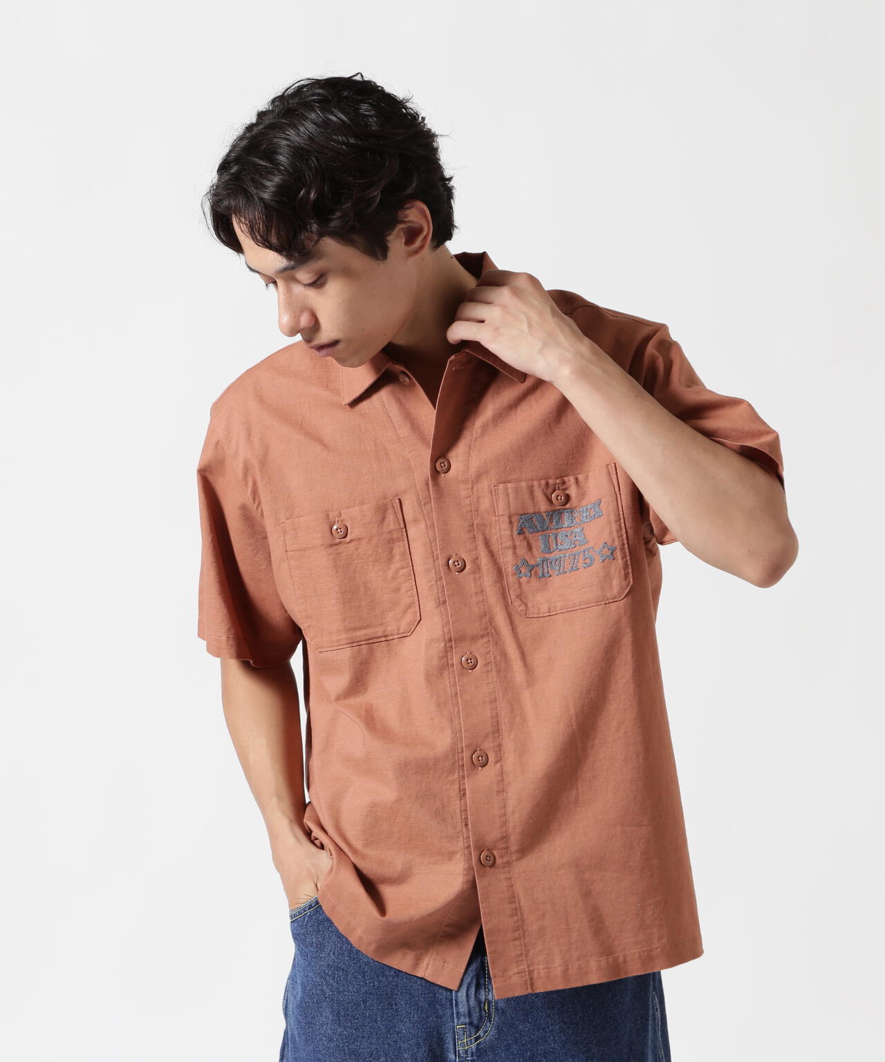 《WEB&DEPOT限定》COTTON LINEN SHIRT "BLUE ANGELS" / コットンリネンシャツ ブルーエンジェルス