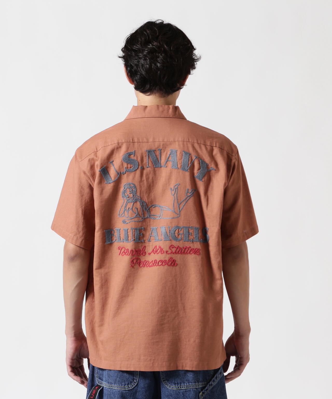 《WEB&DEPOT限定》COTTON LINEN SHIRT "BLUE ANGELS" / コットンリネンシャツ ブルーエンジェルス