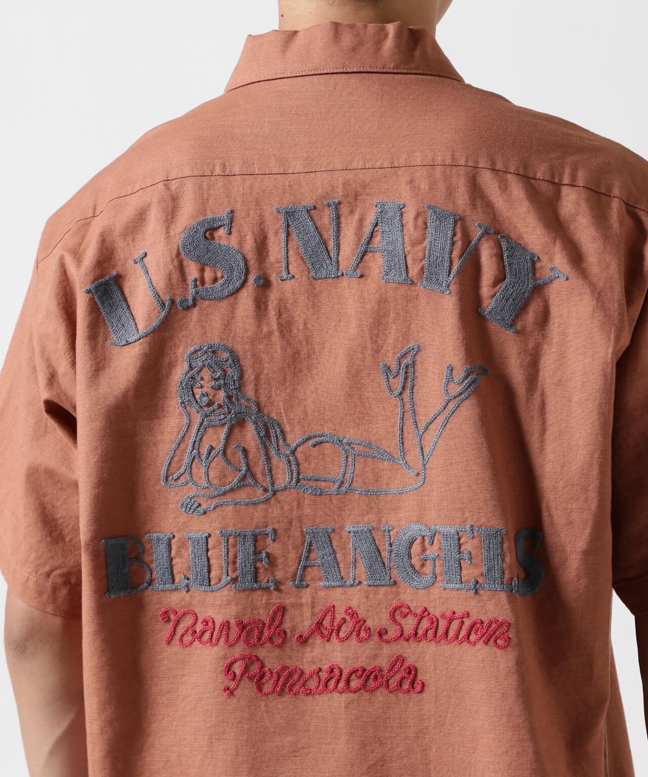 《WEB&DEPOT限定》COTTON LINEN SHIRT "BLUE ANGELS" / コットンリネンシャツ ブルーエンジェルス