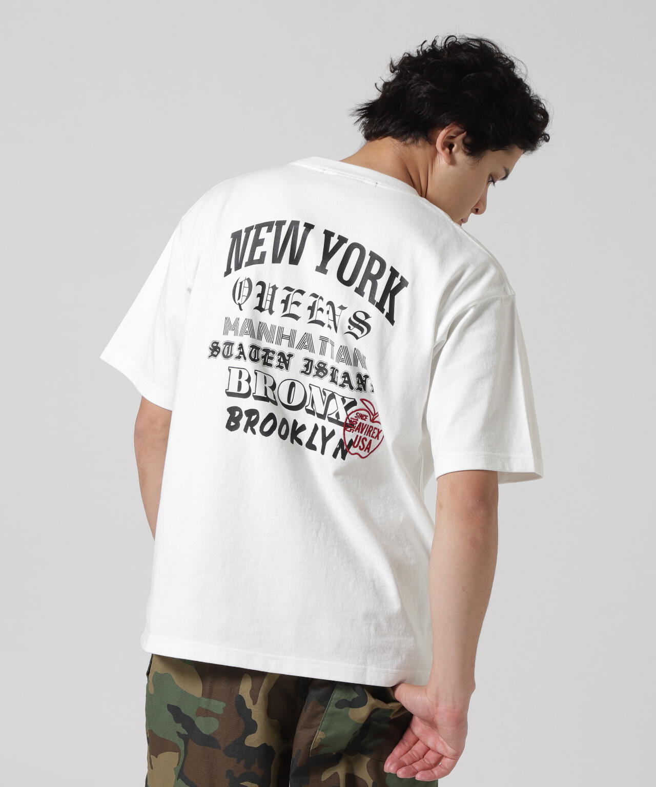 国内発送【AVIREX】ビッグアップル 半袖Tシャツ BIG APPLE T-SHIRT / ビッグアップル 半袖Tシャツ / AVIREX