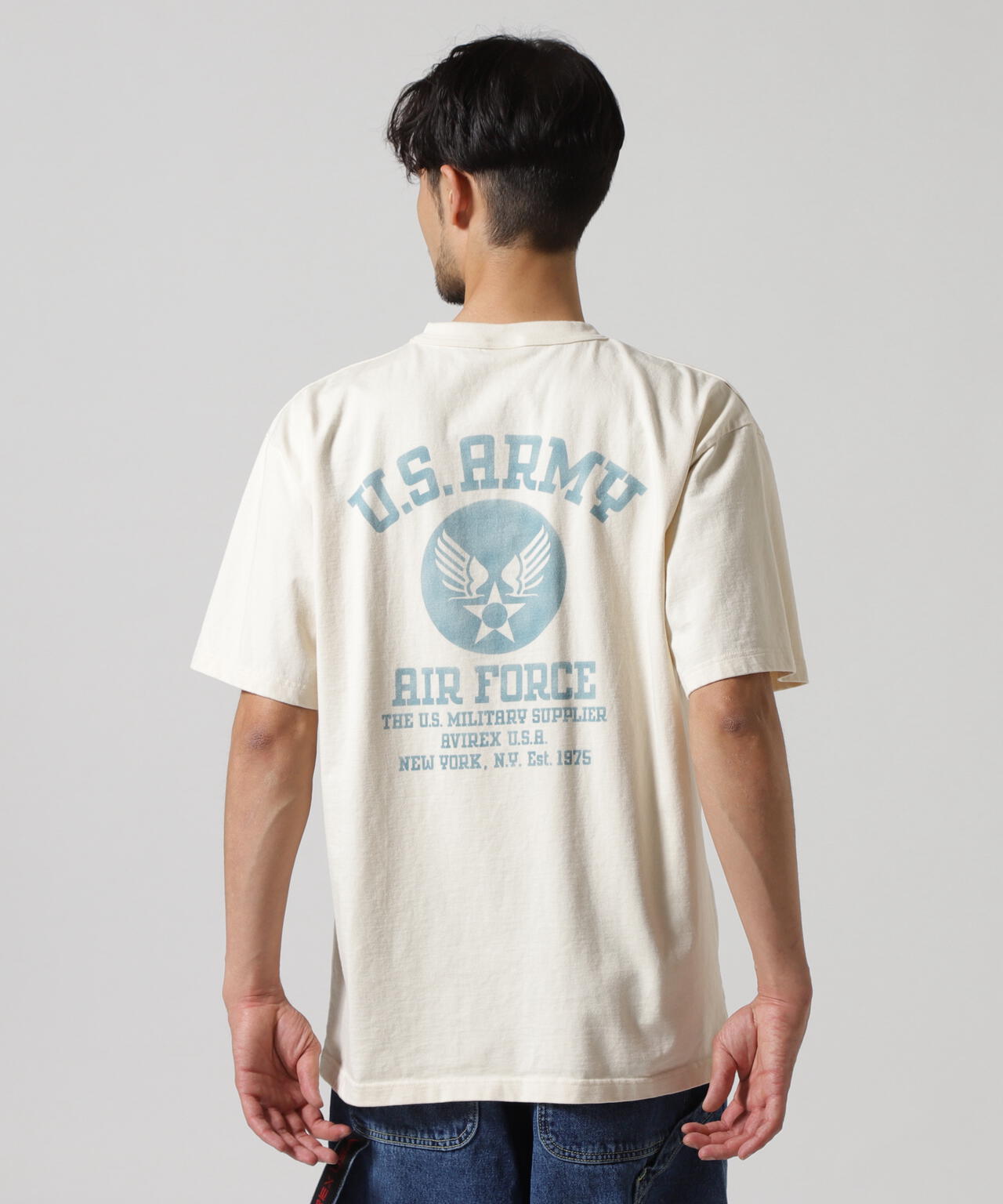 U.S. AIR FORCE 染み込み Tシャツ 袖裾共シングルステッチ 軍物 U.S. AIR FORCE 染み込み Tシャツ 袖裾共シングルステッチ 軍物