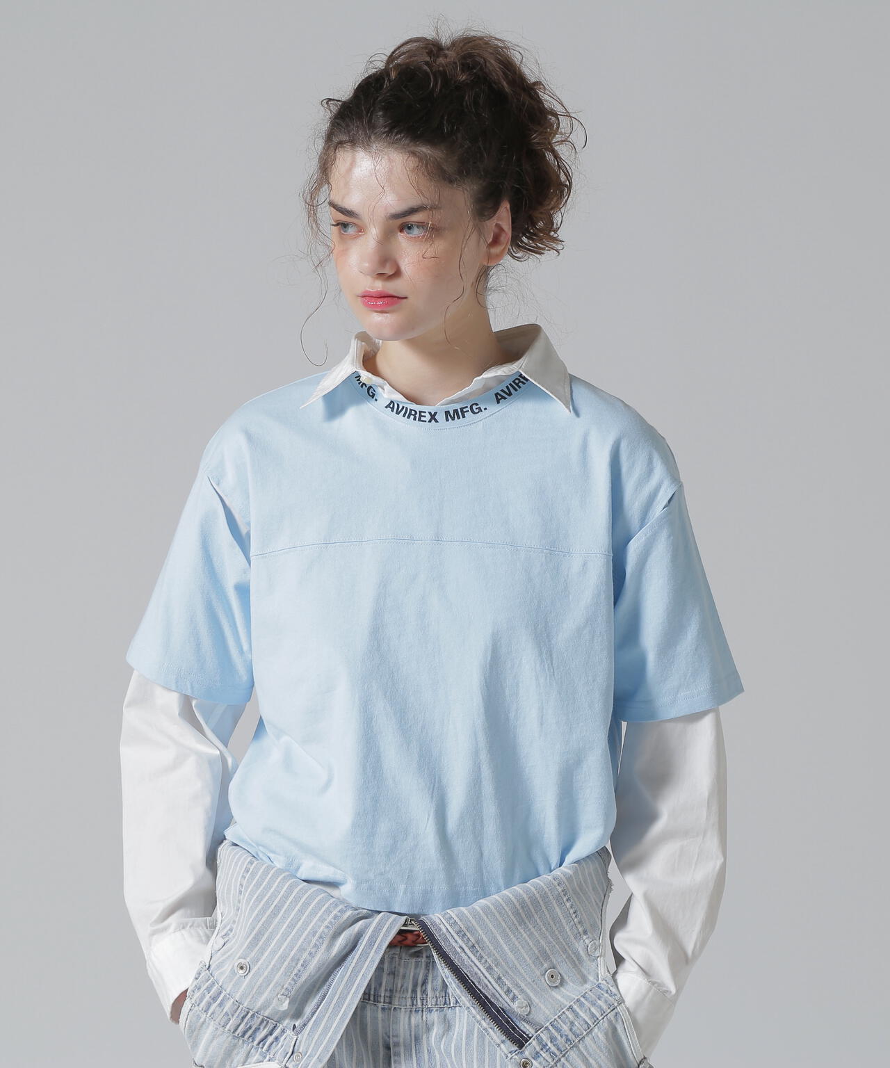 WOMEN'S》OPEN COLLAR PRINT T-SHIRT/オープンカラープリントTシャツ WOMEN'S》OPEN COLLAR PRINT T-SHIRT/オープンカラープリントTシャツ