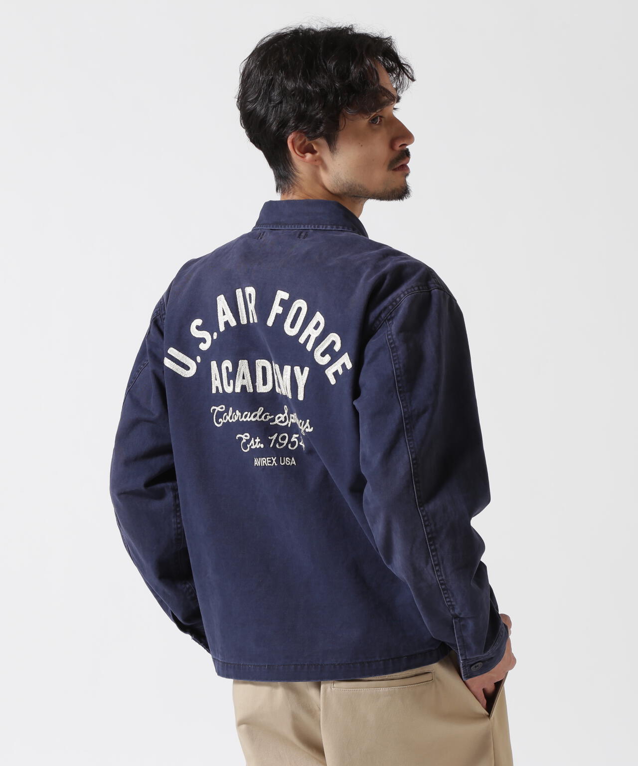 ★AVIREX FADE USAF ACADEMY JACKET ネイビー★ FADE USAF ACADEMY JACKET / フェイド USAF アカデミー ジャケット