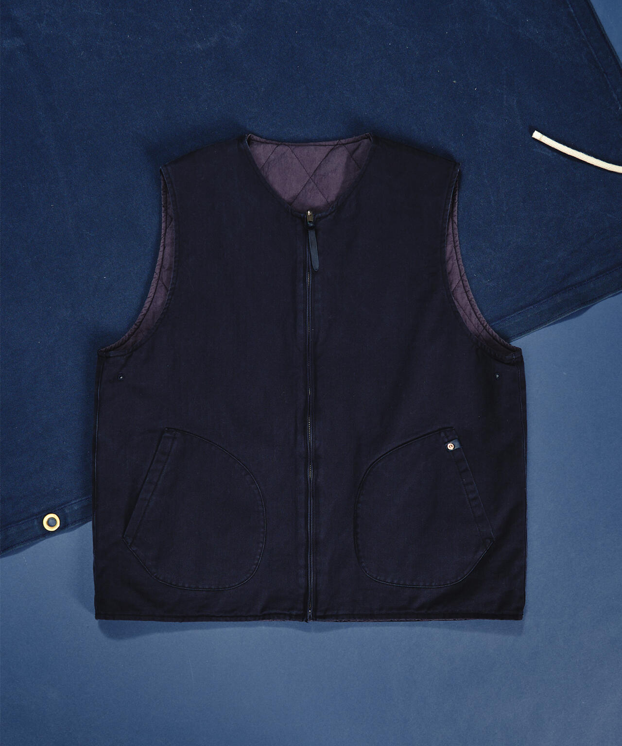 TFQP by HANDROOM》JAPAN MADE HERRINGBONE DECK VEST TFQP by HANDROOM》JAPAN MADE HERRINGBONE DECK VEST