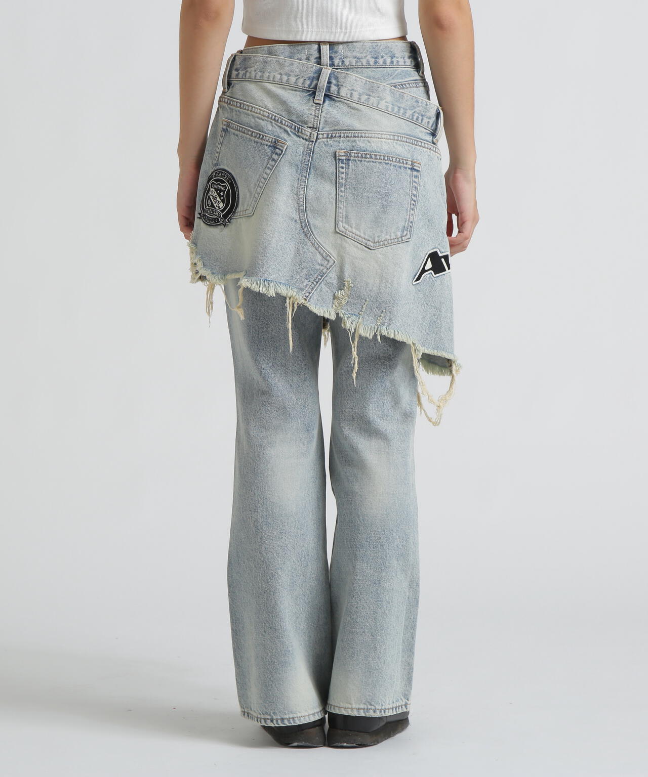 《AVIREX×MOUSSY》TWIN SLIM FLARE DENIM PANTS