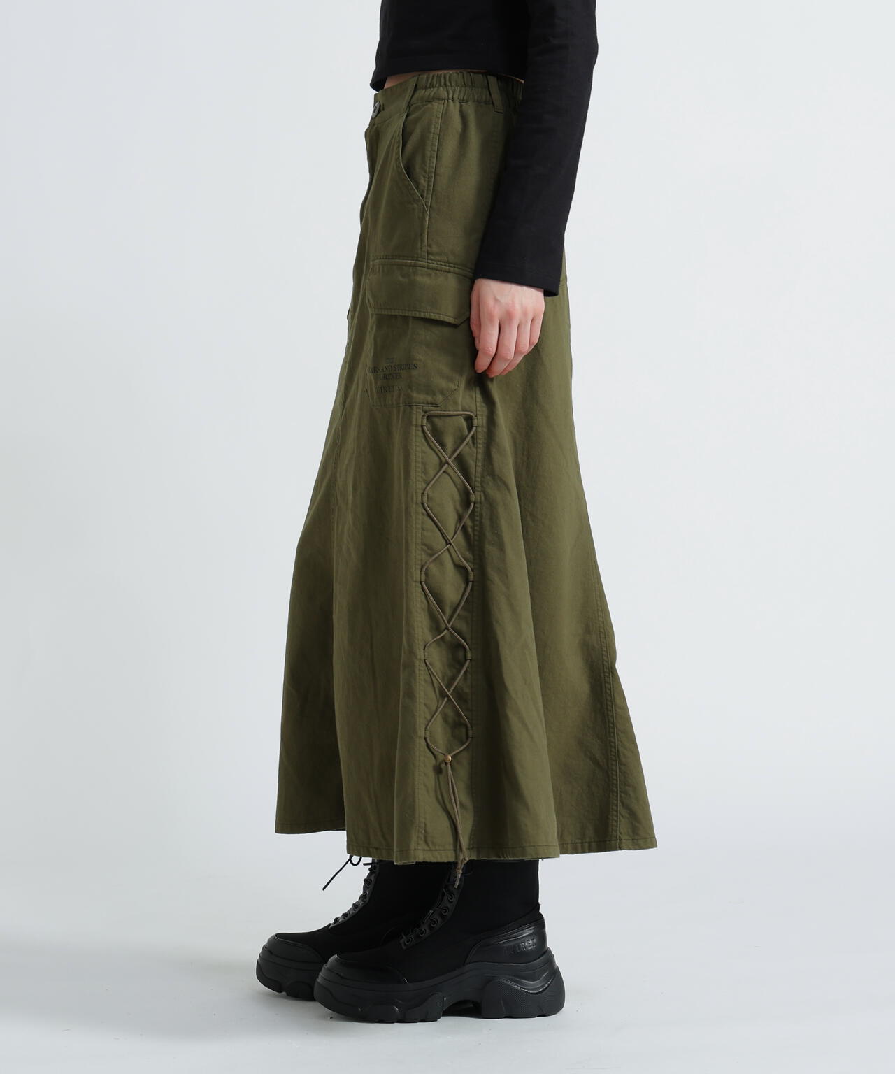 MILITARY SIDE LACE UP SKIRT/ミリタリーサイドレースアップスカート