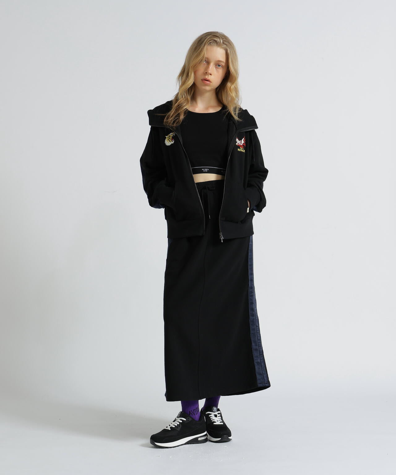 SOUVENIR COLLECTION》WOMAN/SATIN SKA COMBI SKIRT | AVIREX