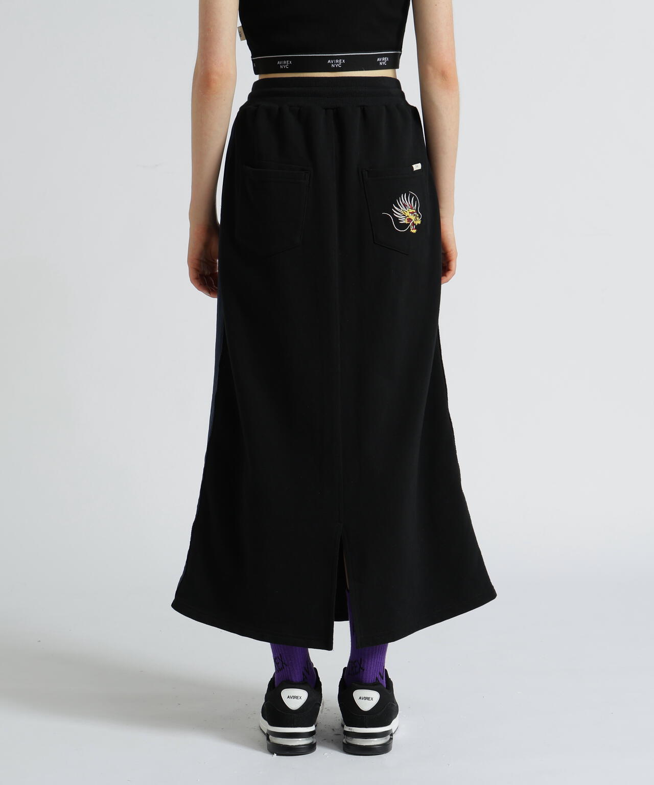 SOUVENIR COLLECTION》WOMAN/SATIN SKA COMBI SKIRT | AVIREX