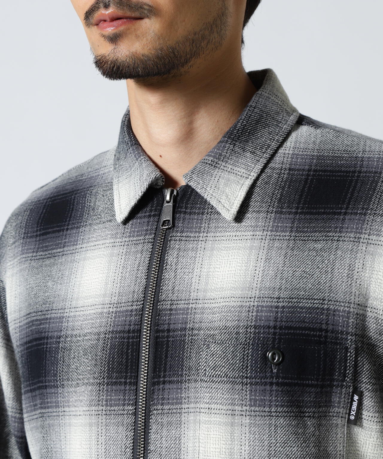 OMBRE CHECK ZIP UP SHIRT | AVIREX（アヴィレックス） ｜【公式】通販