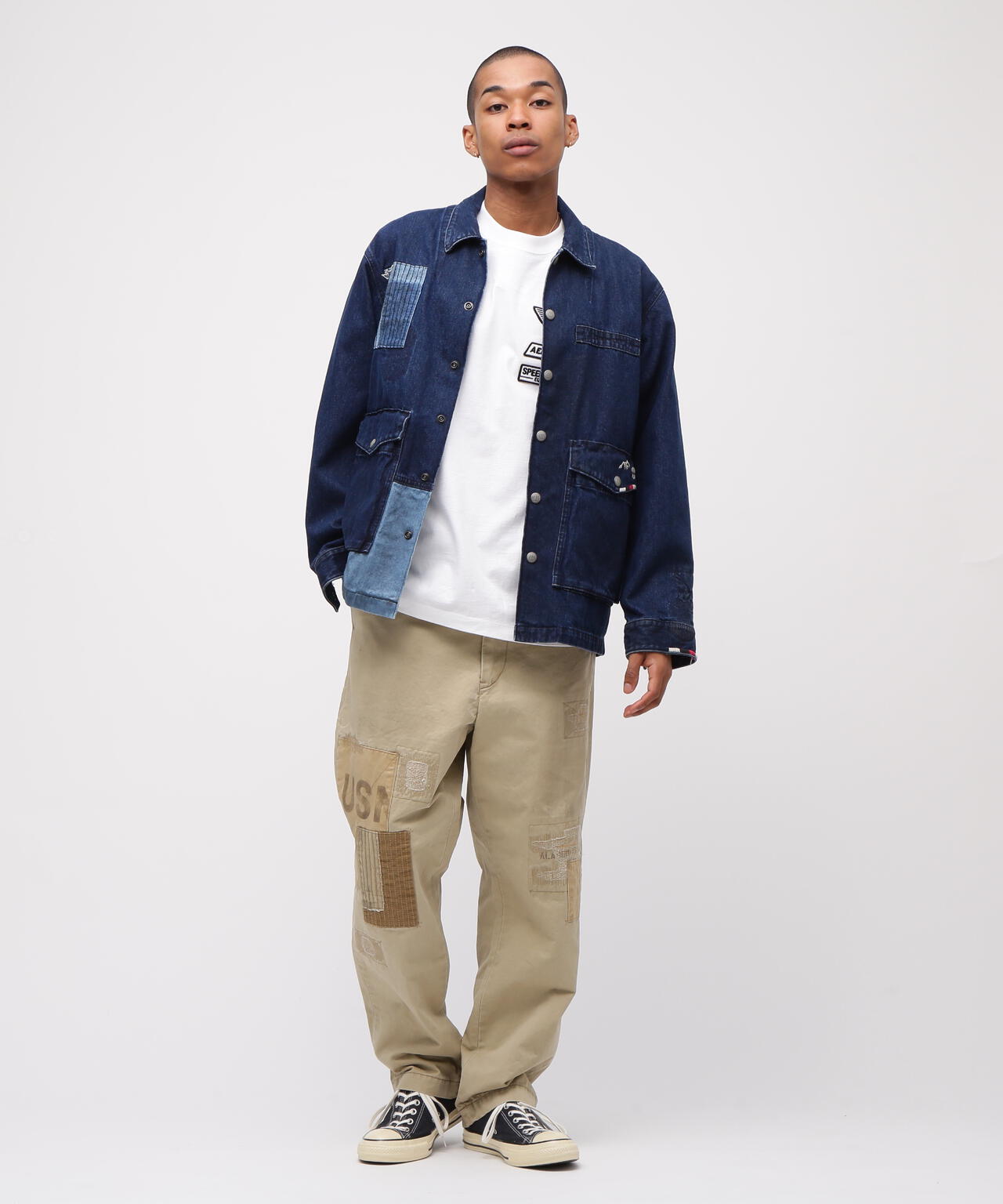 RESTORE COLLECTION》REPAIR CUSTOM & EMB UTILITY SHIRT JACKET