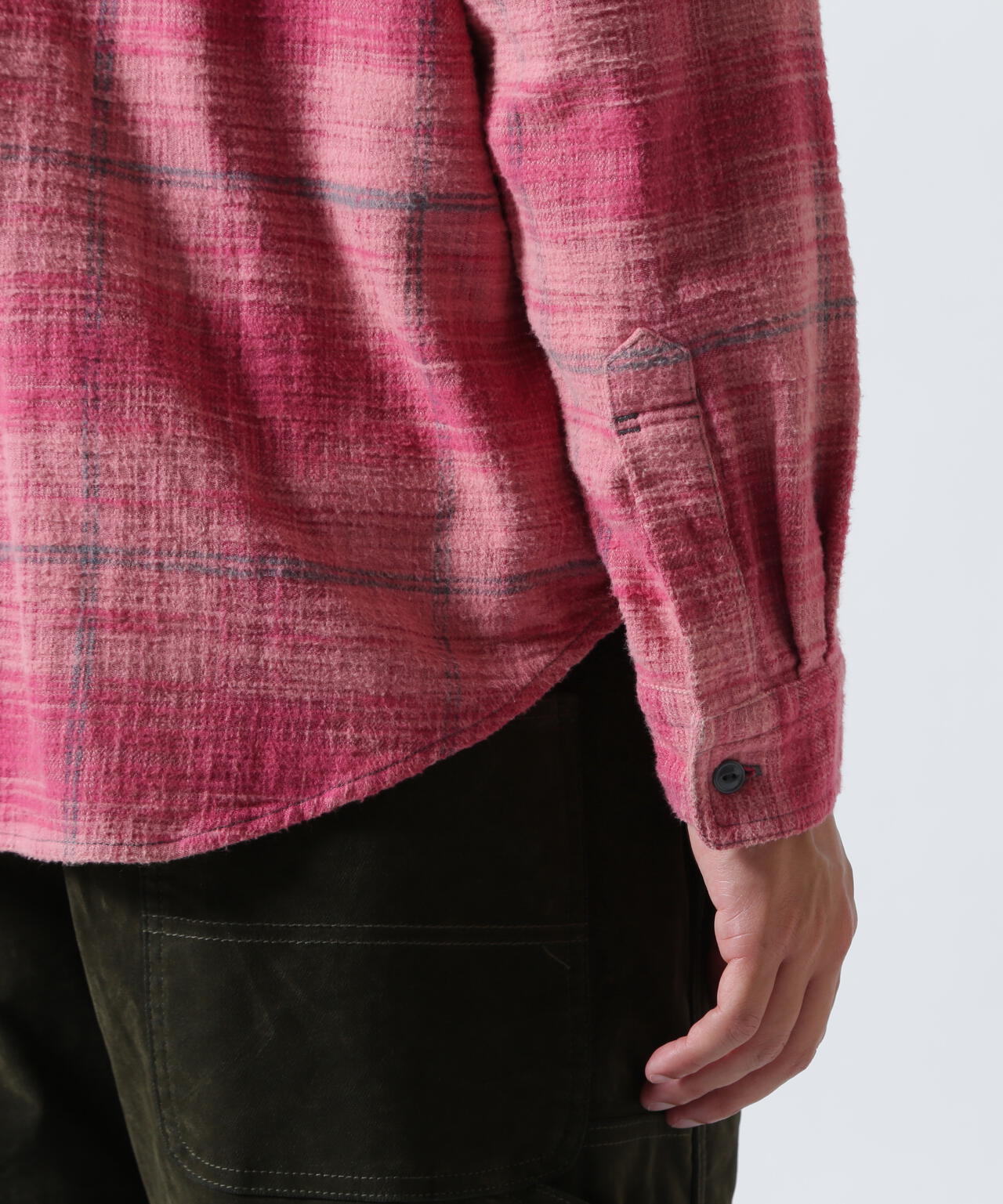 BLEACH WASHED NEP CHECK SHIRT ”YELLOW STONE”