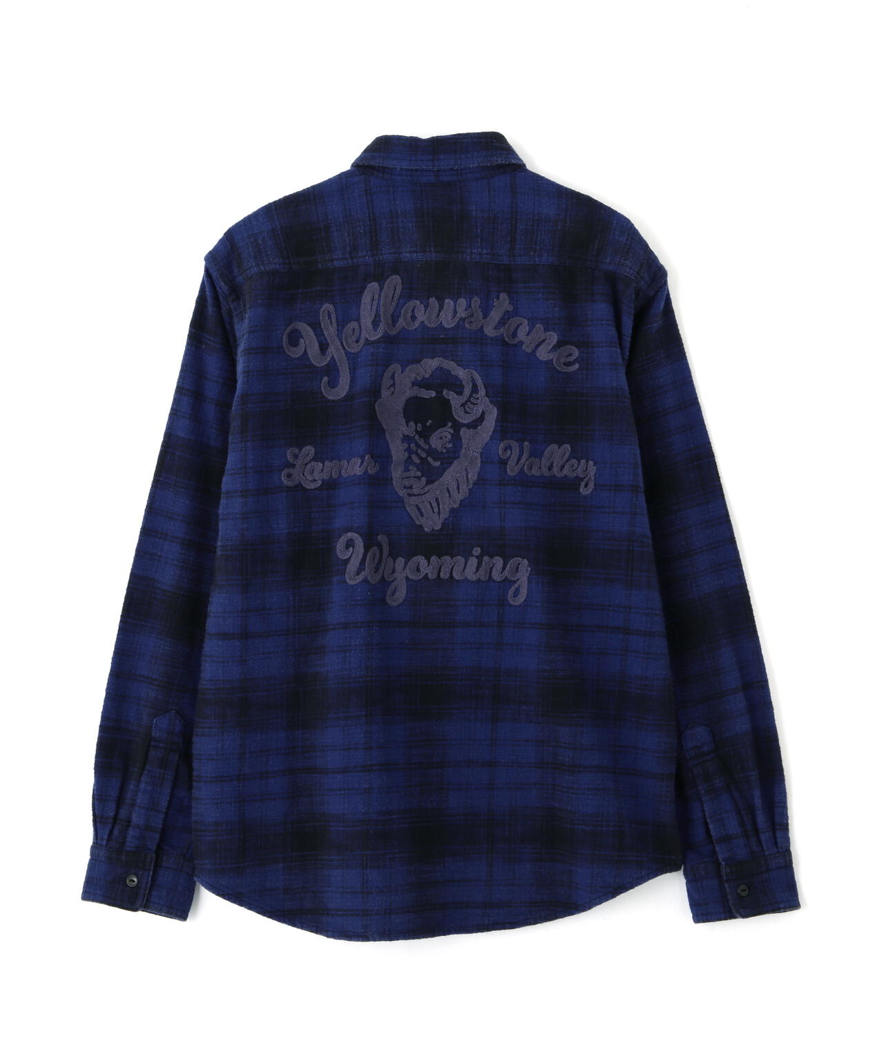 BLEACH WASHED NEP CHECK SHIRT ”YELLOW STONE”