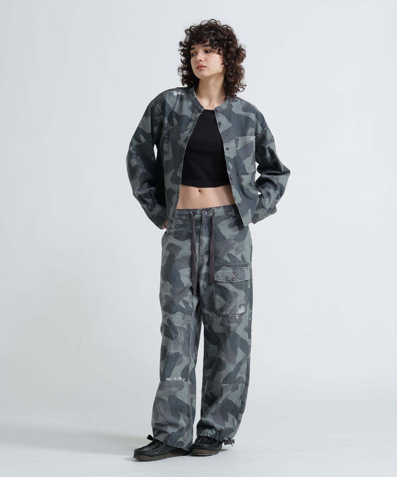 WOMAN》CAMOUFLAGE SHORT SHIRTS/カモフラージュショートシャツ