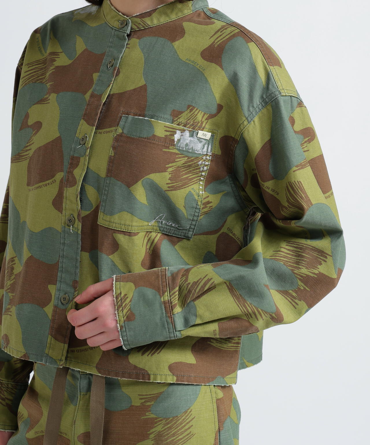 《WOMAN》CAMOUFLAGE SHORT SHIRTS/カモフラージュショートシャツ