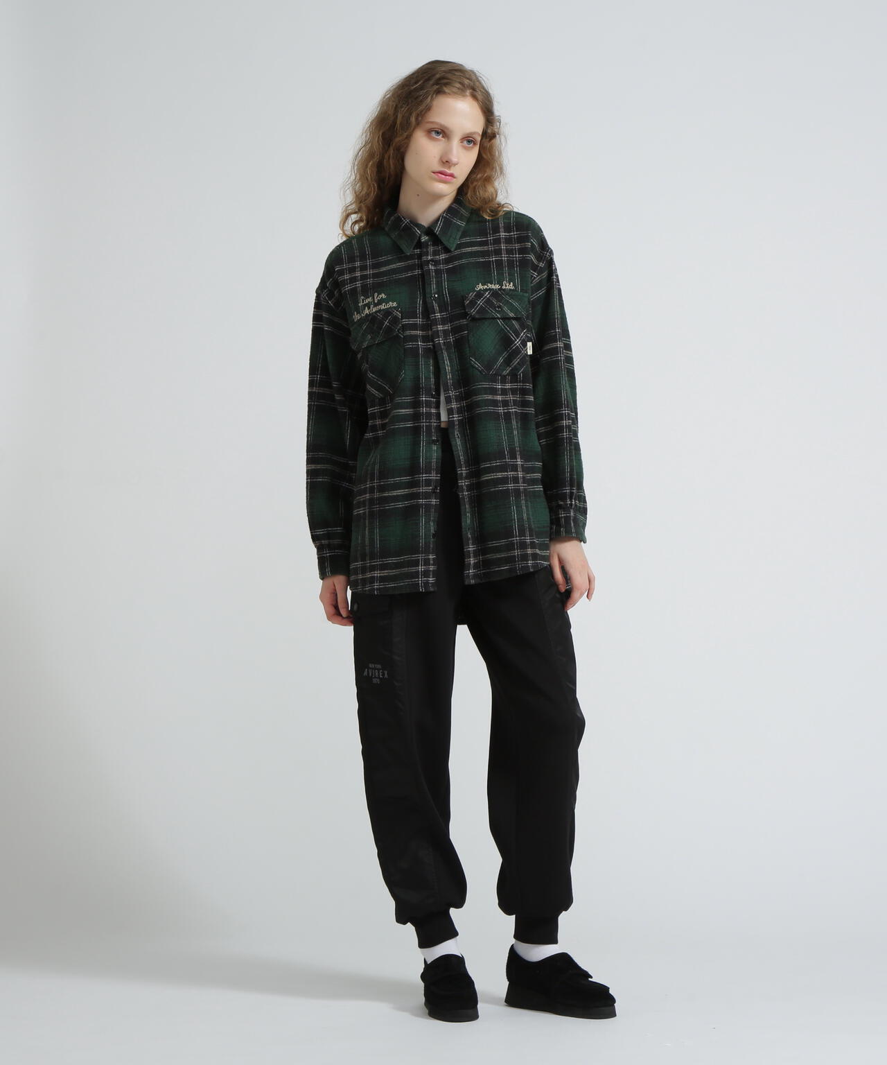 《WOMAN》EMBROIDERY CHECK SHIRT/刺繍チェックシャツ