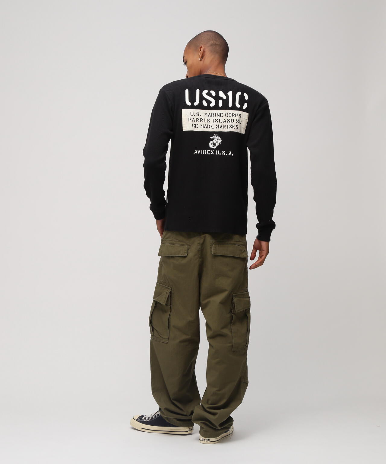 《WEB&DEPOT限定》SHEETING PATCH WAFFLE L/S T-SHIRT