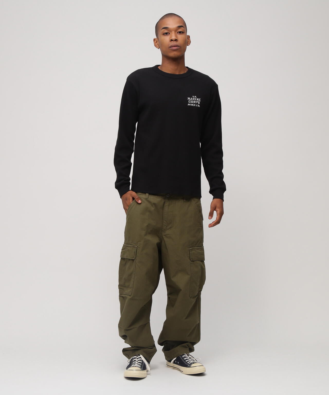 《WEB&DEPOT限定》SHEETING PATCH WAFFLE L/S T-SHIRT