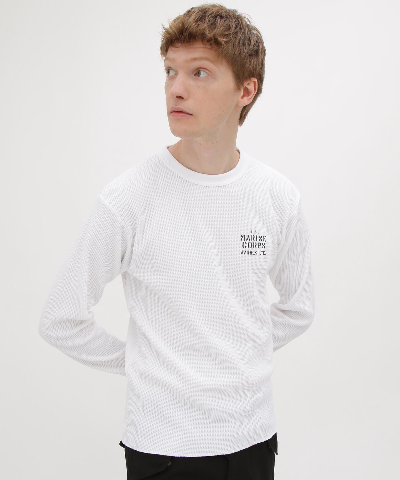 WEB&DEPOT限定》SHEETING PATCH WAFFLE L/S T-SHIRT | AVIREX