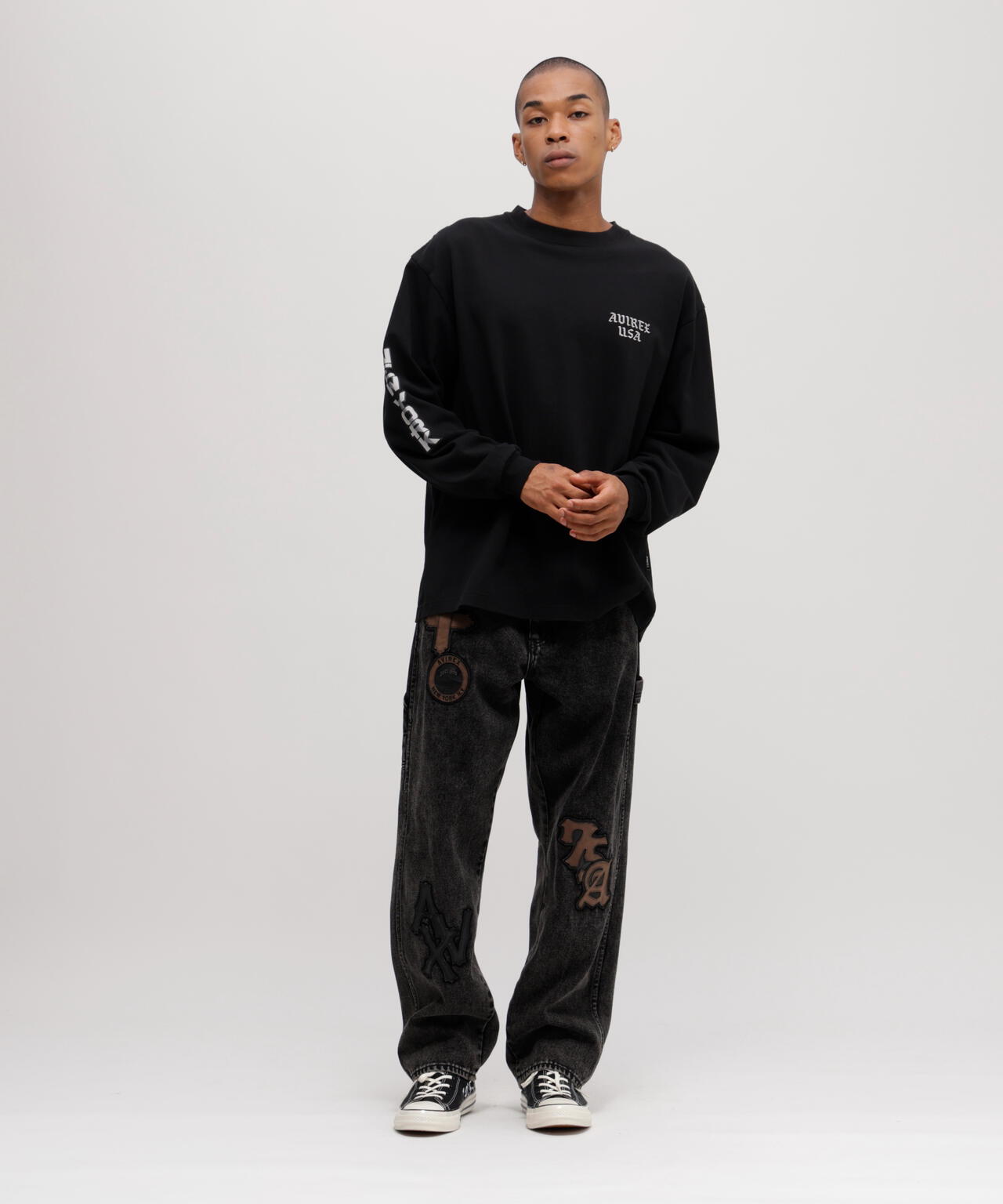 EMB L/S T-SHIRT AVIREX NYC
