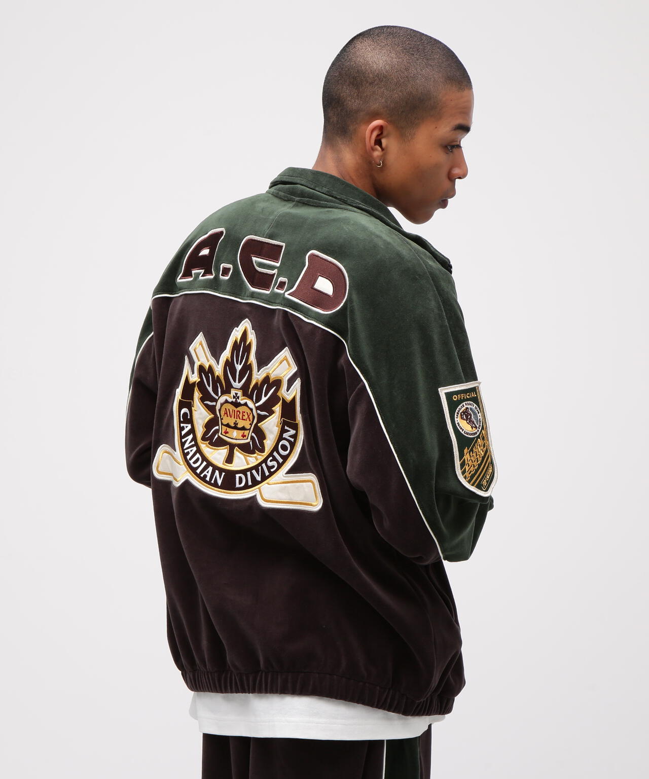 VELOUR RAGLAN SLEEVE STAND ZIP A.C.D | AVIREX（アヴィレックス