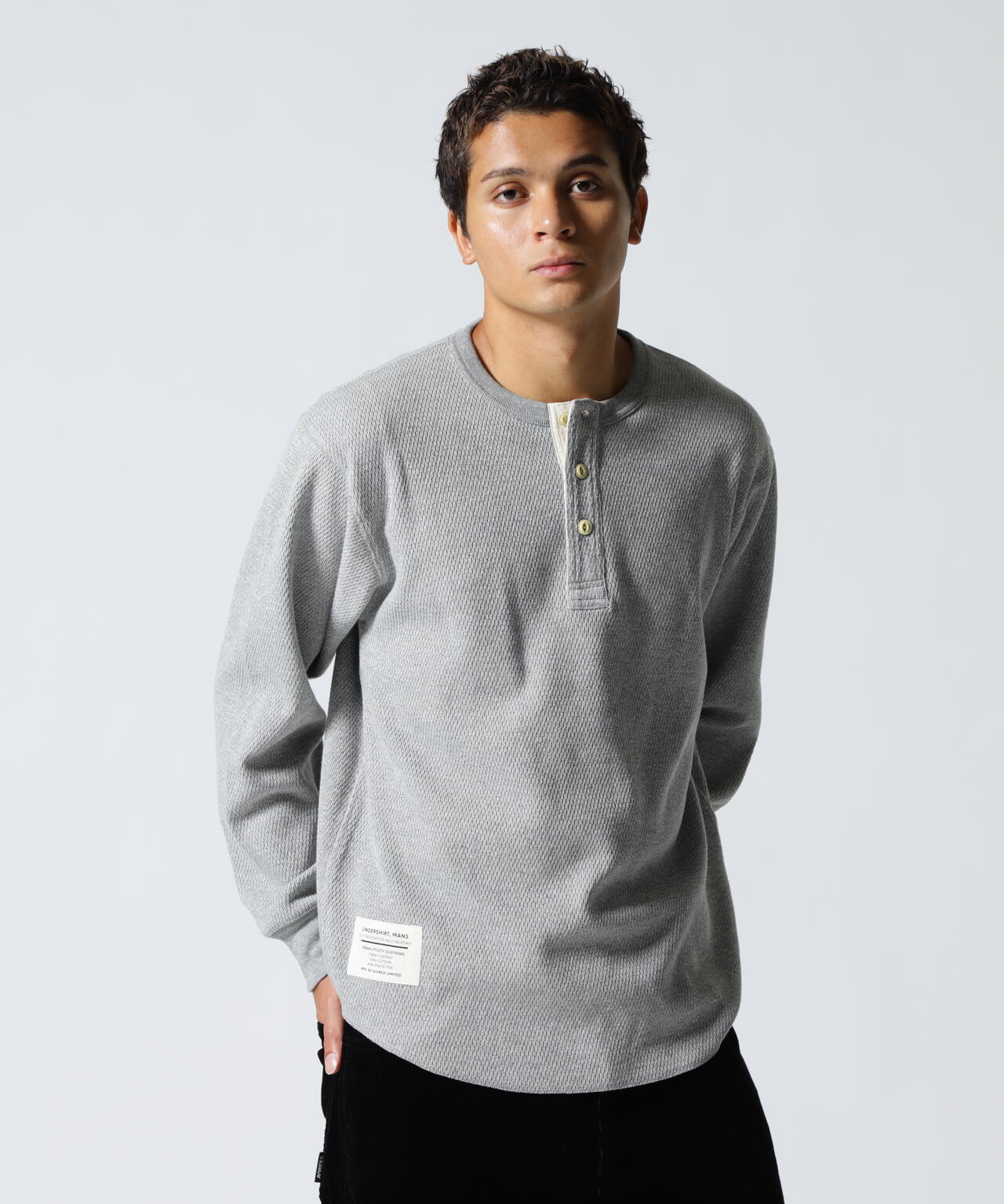 HONEYCOMB WAFFLE L/S HENLEY NECK T-SHIRT | AVIREX（アヴィレックス