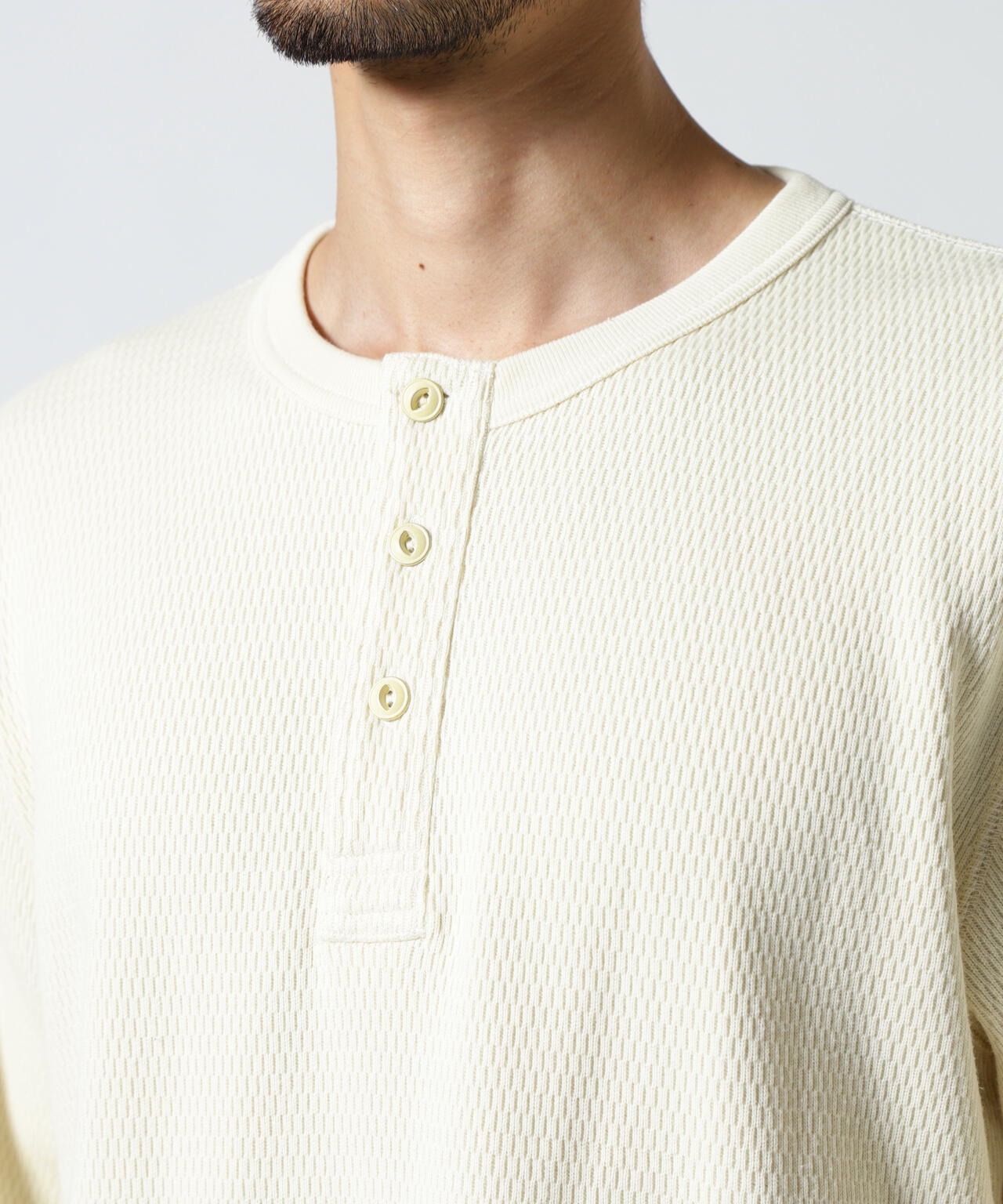 HONEYCOMB WAFFLE L/S HENLEY NECK T-SHIRT | AVIREX（アヴィレックス