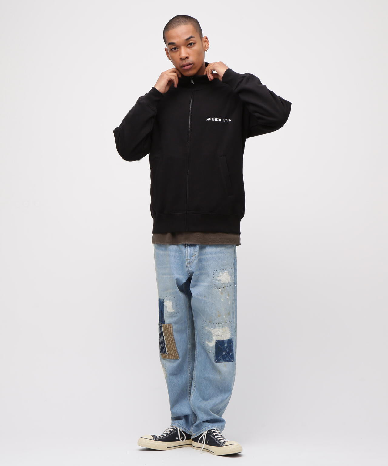 直営店限定》CAMP LEJEUNE PATCHED STAND ZIP SWEAT | AVIREX