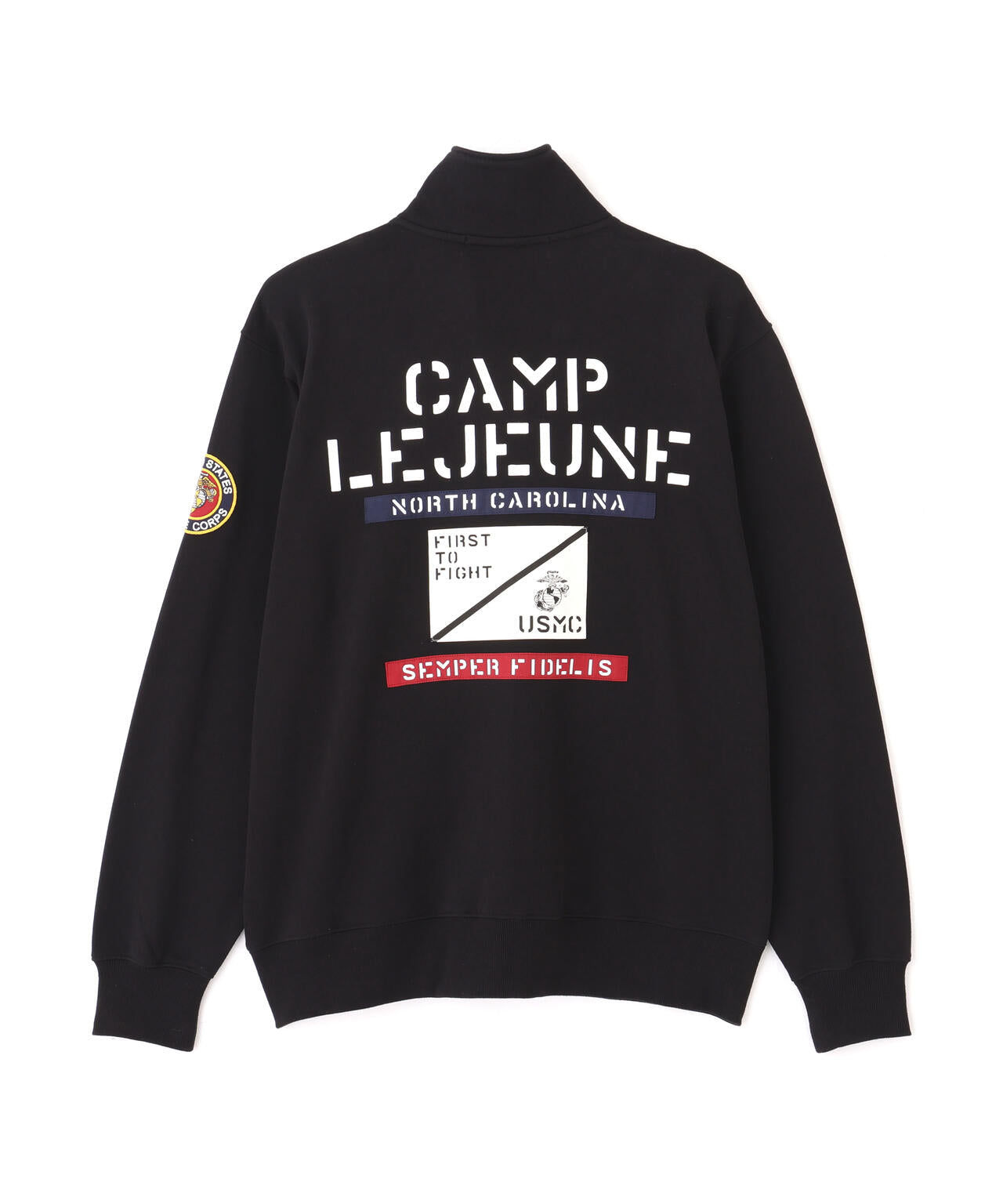 直営店限定》CAMP LEJEUNE PATCHED STAND ZIP SWEAT | AVIREX