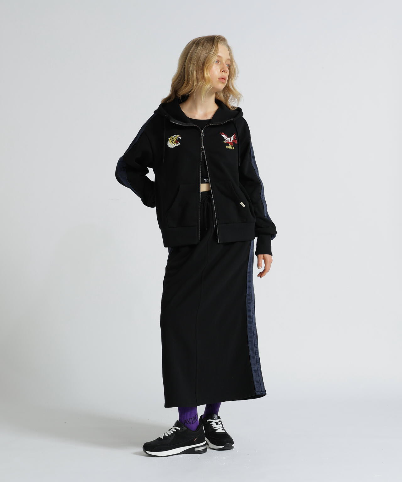 SOUVENIR COLLECTION》WOMAN/SATIN SKA COMBI PARKA | AVIREX