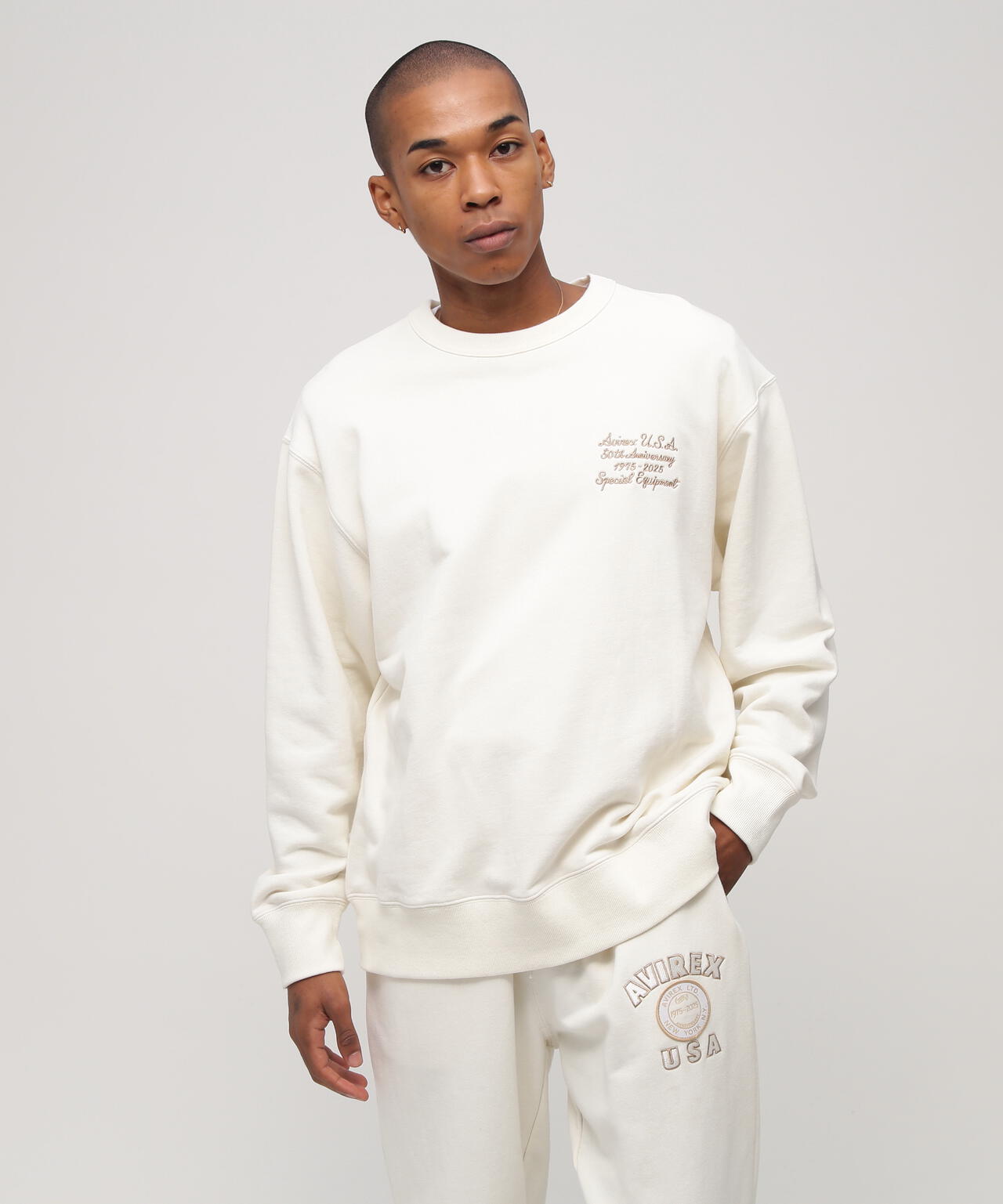 AVIREX 50th VARSITY CREWNECK SWEAT