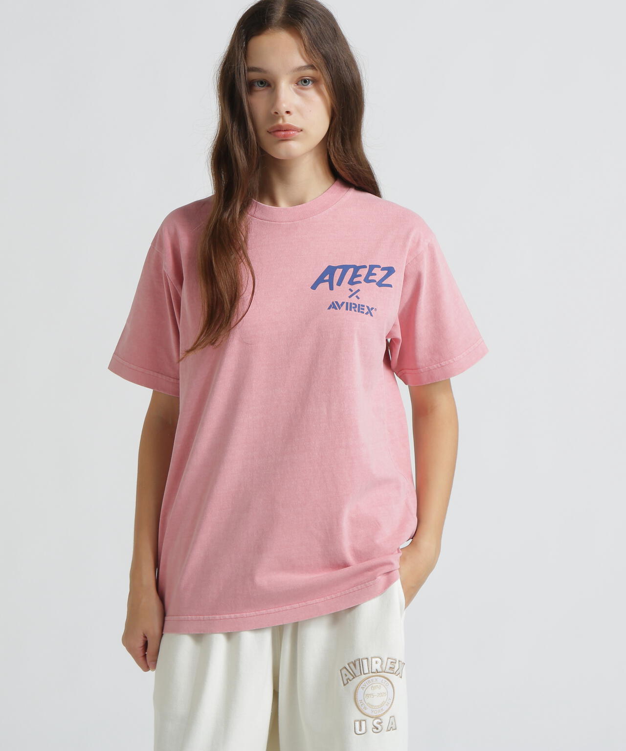 AVIREX × ATEEZ / FADE WASH PRINT T-SHIRT ”ADVENTURE”