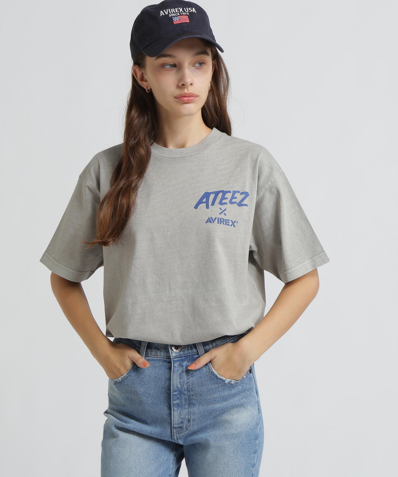 AVIREX × ATEEZ / FADE WASH PRINT T-SHIRT ”ADVENTURE”