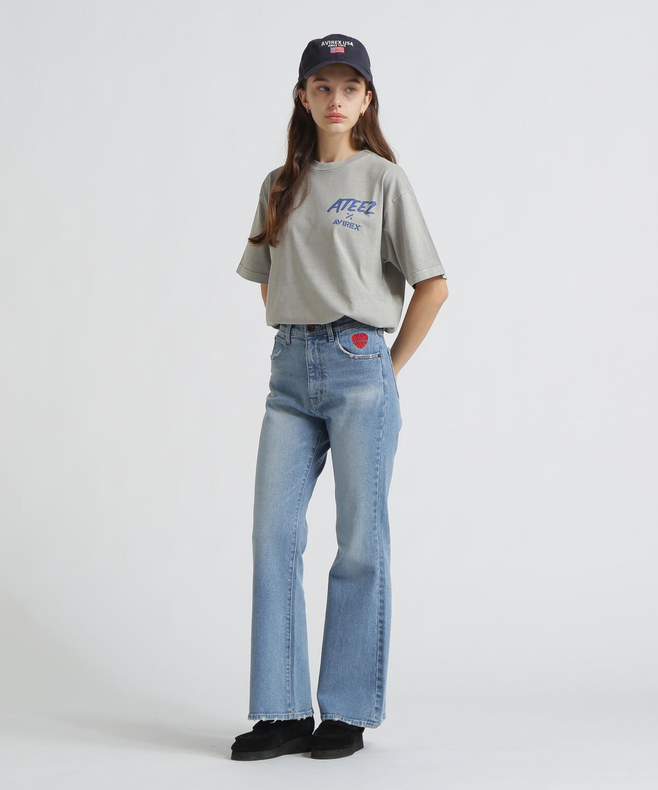 AVIREX × ATEEZ / FADE WASH PRINT T-SHIRT ”ADVENTURE”