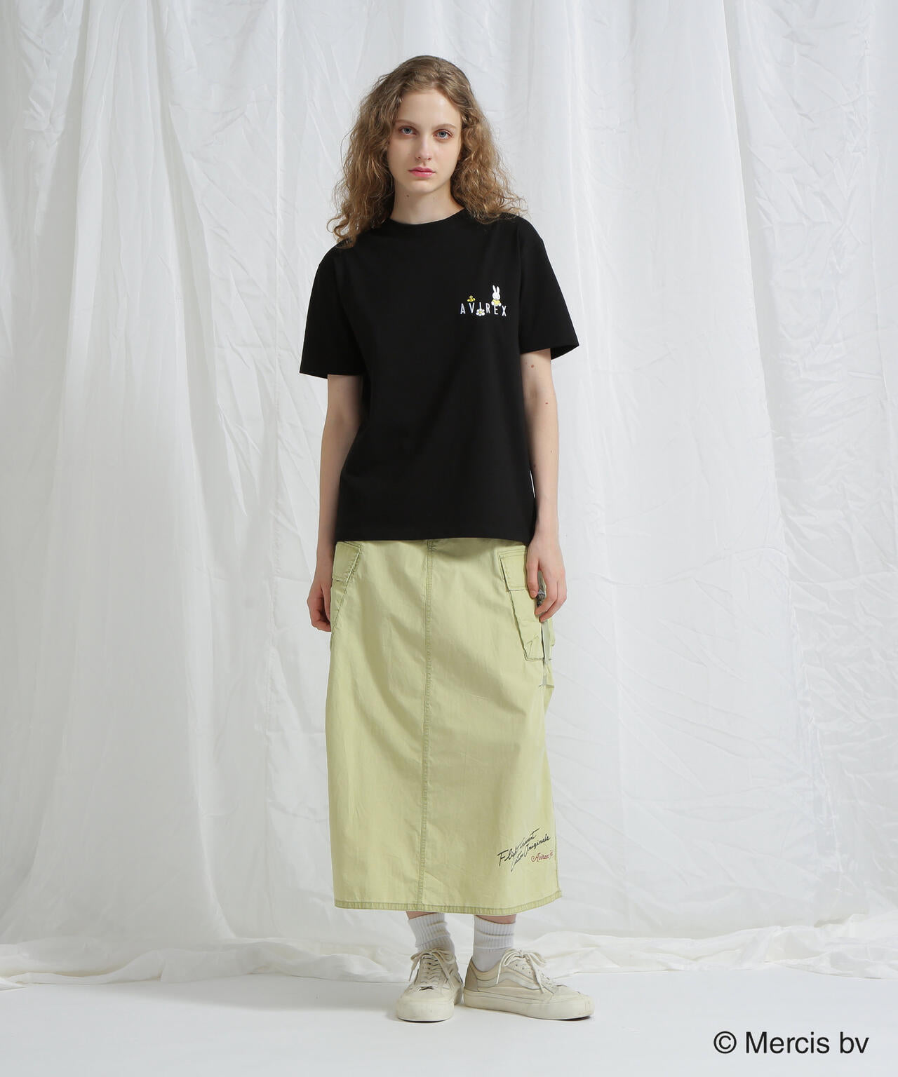 《AVIREX×miffy》WEB限定 EMBROIDERY T-SHIRT/アヴィレックス×ミッフィー 刺繍Tシャツ