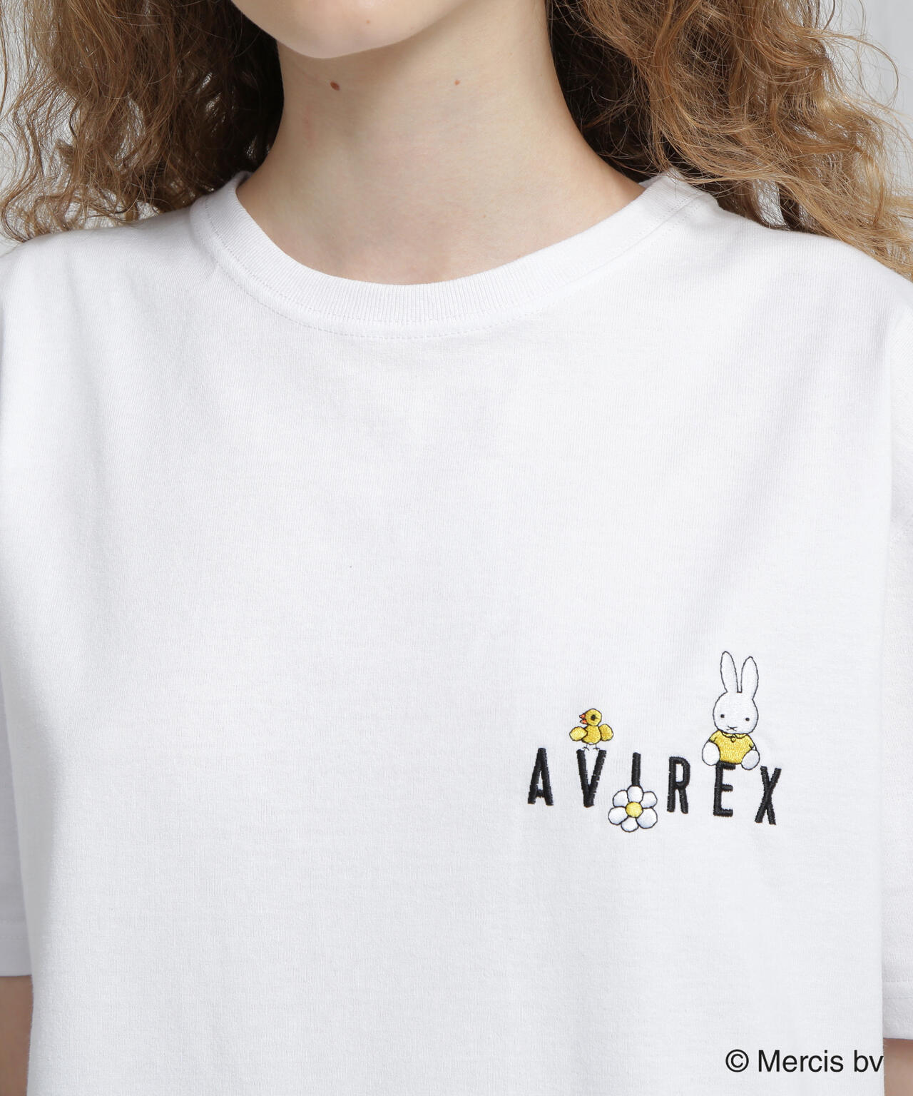 《AVIREX×miffy》WEB限定 EMBROIDERY T-SHIRT/アヴィレックス×ミッフィー 刺繍Tシャツ
