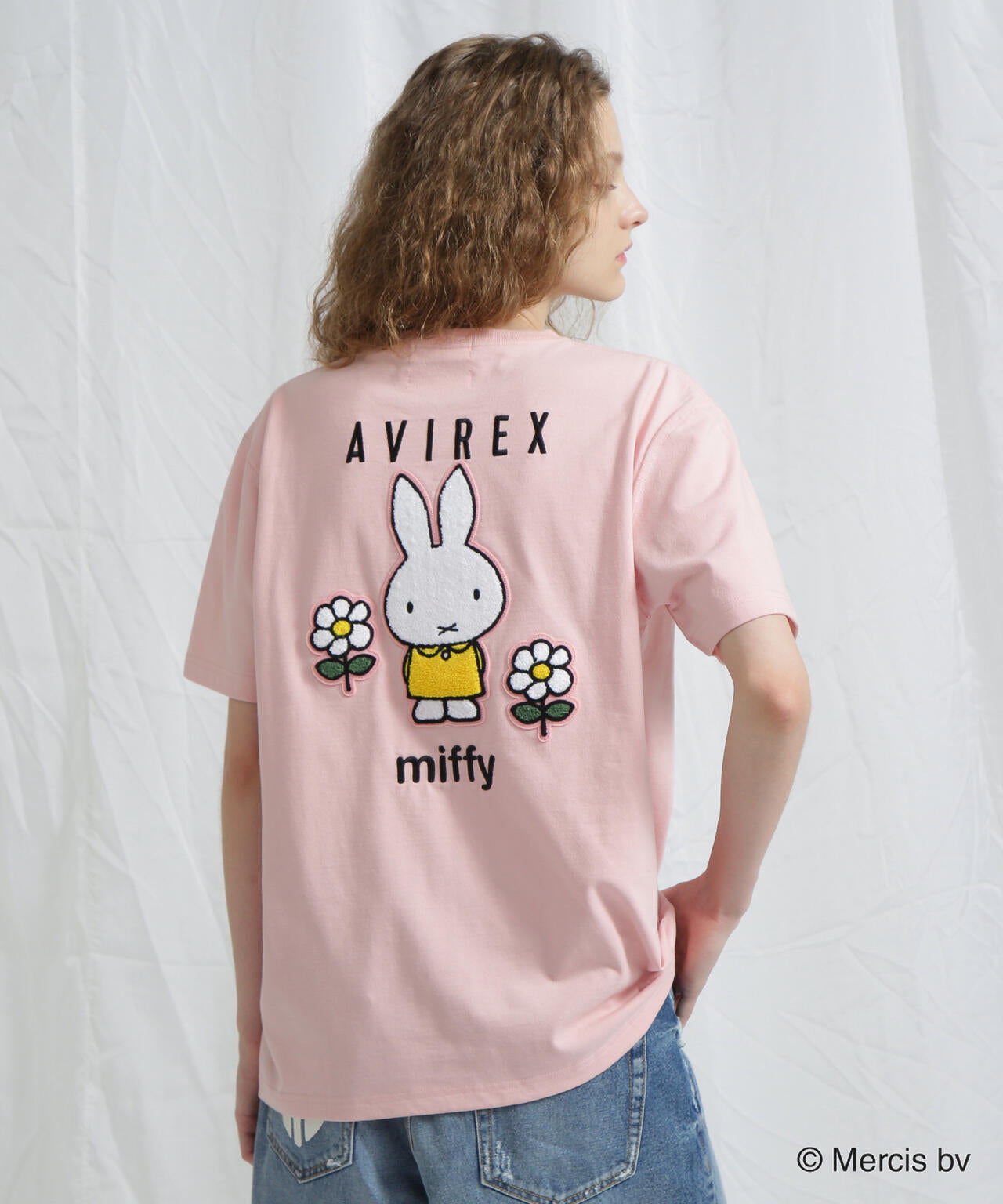 《AVIREX×miffy》WEB限定 EMBROIDERY T-SHIRT/アヴィレックス×ミッフィー 刺繍Tシャツ