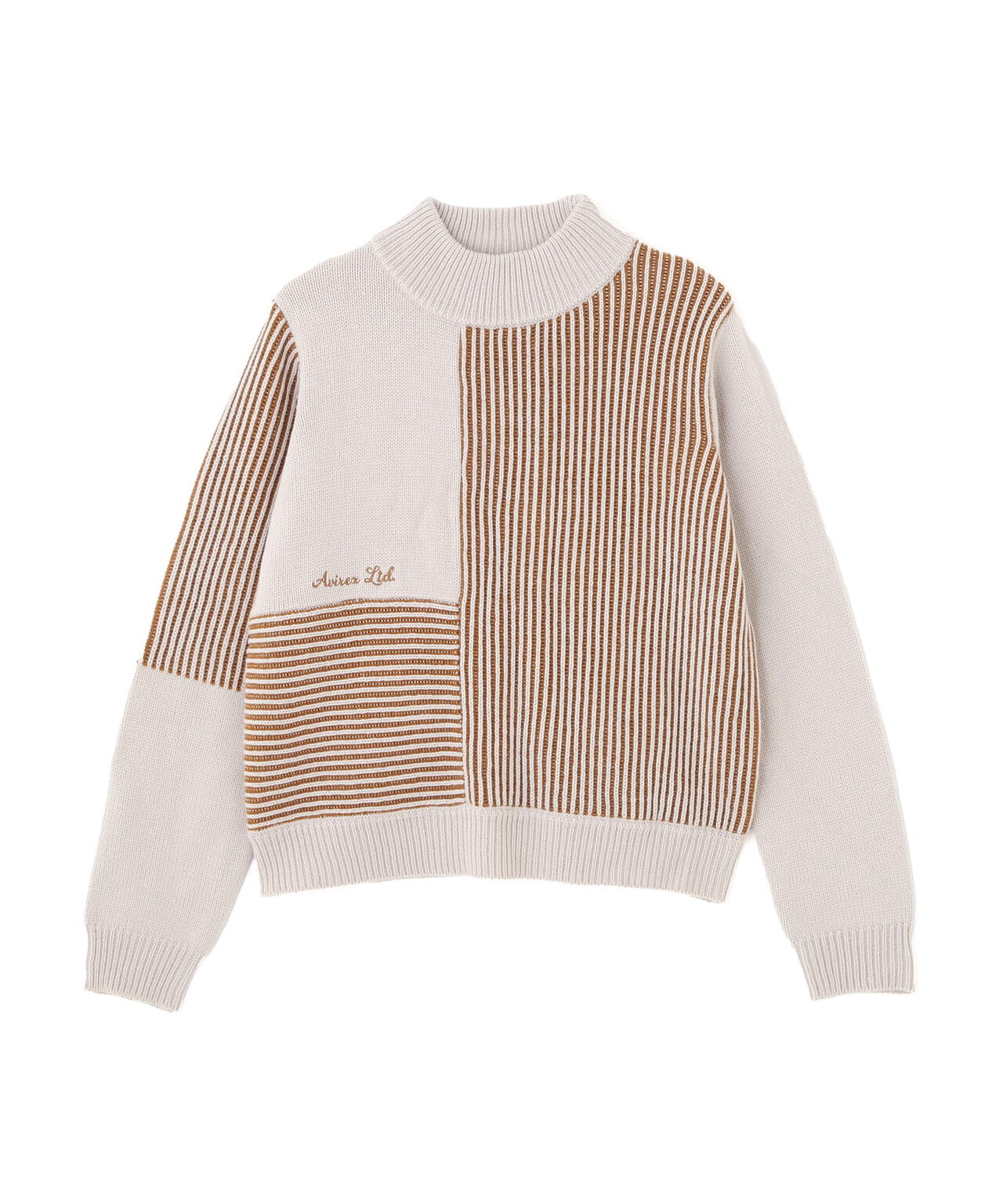 《直営店限定》MELANGE SWITCHING KINT PULLOVER/メランジニット