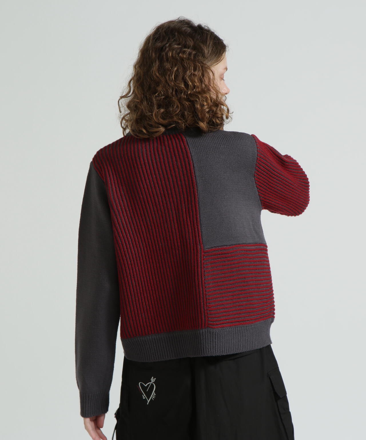 《直営店限定》MELANGE SWITCHING KINT PULLOVER/メランジニット