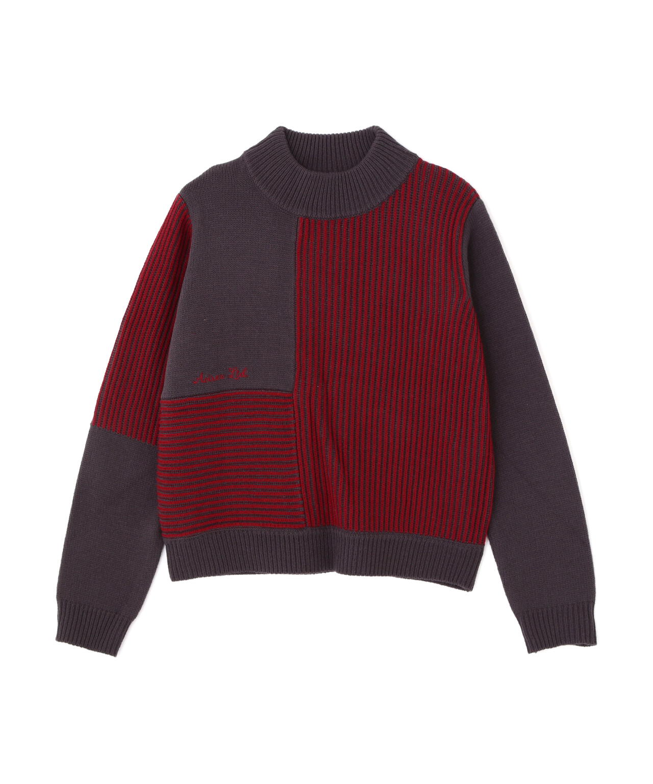 直営店限定》MELANGE SWITCHING KINT PULLOVER/メランジニット