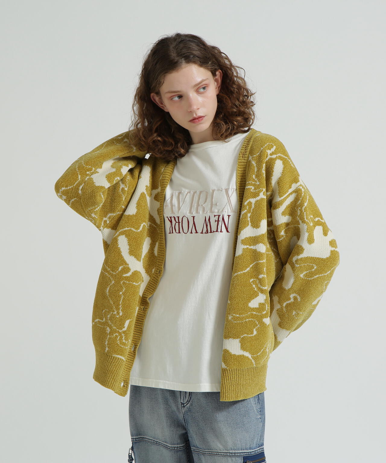 直営店限定》BOUCLE CAMO KINT CARDIGAN | AVIREX（アヴィレックス